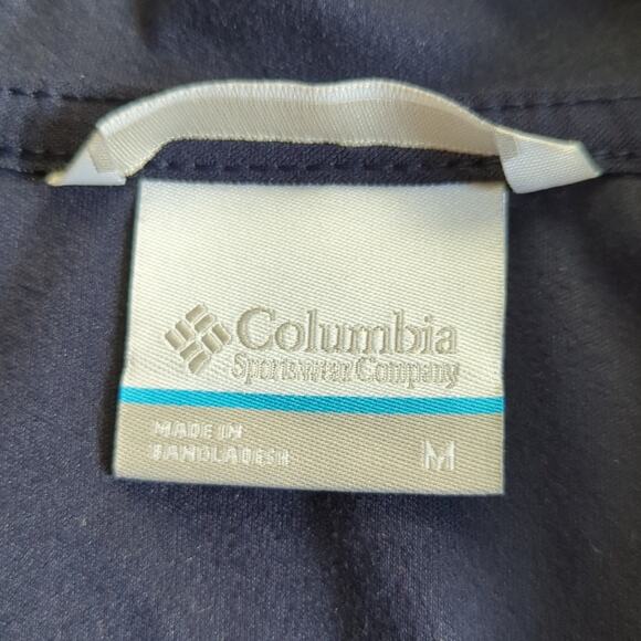 Columbia Full Zip Blue Quilted Lightweight Wind Breaker Rain Jacket Coat - Picture 3 of 4